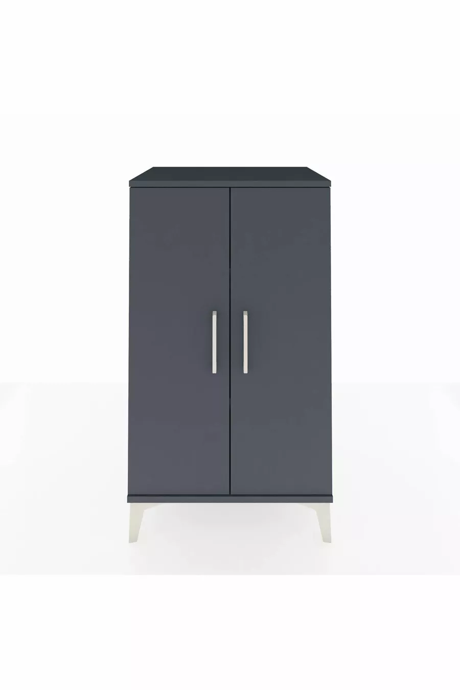 Commode Hyperion 2 étagères 2 portes Anthracite-Anthracite