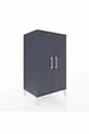 Commode Hyperion 2 étagères 2 portes Anthracite-Anthracite