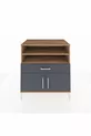 Commode Kronos 3 étagères 1 tiroir 2 portes Pin-Anthracite