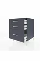 Table de chevet Kronos à 3 tiroirs Anthracite-Anthracite