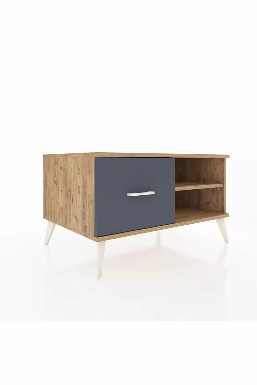 Kronos Kommode Ein Regal Ein Schublade Kiefer-Kiefer/Anthrazit