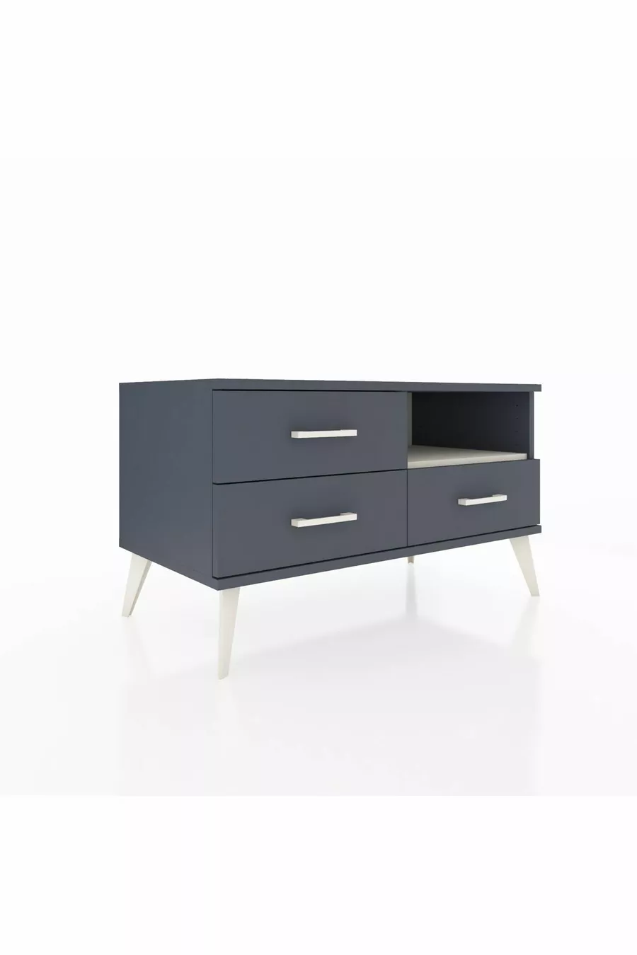 Commode Hyperion à une étagère et 3 tiroirs Anthracite-Sable/Mer de pierre/Anthracite