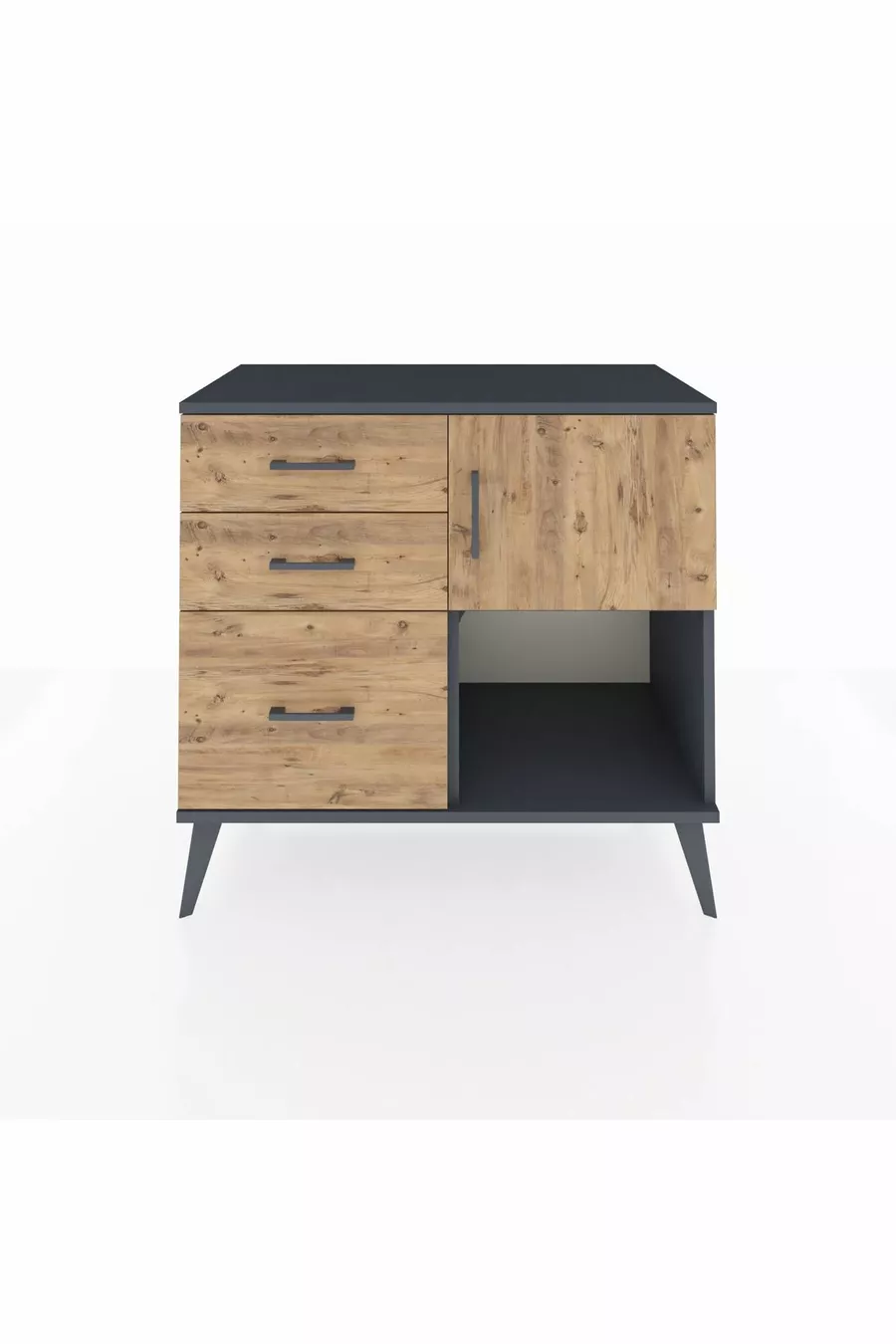 Hyperion Kommode Ein Regal 3 Schubladen Eine Tür Anthrazit-Kiefer