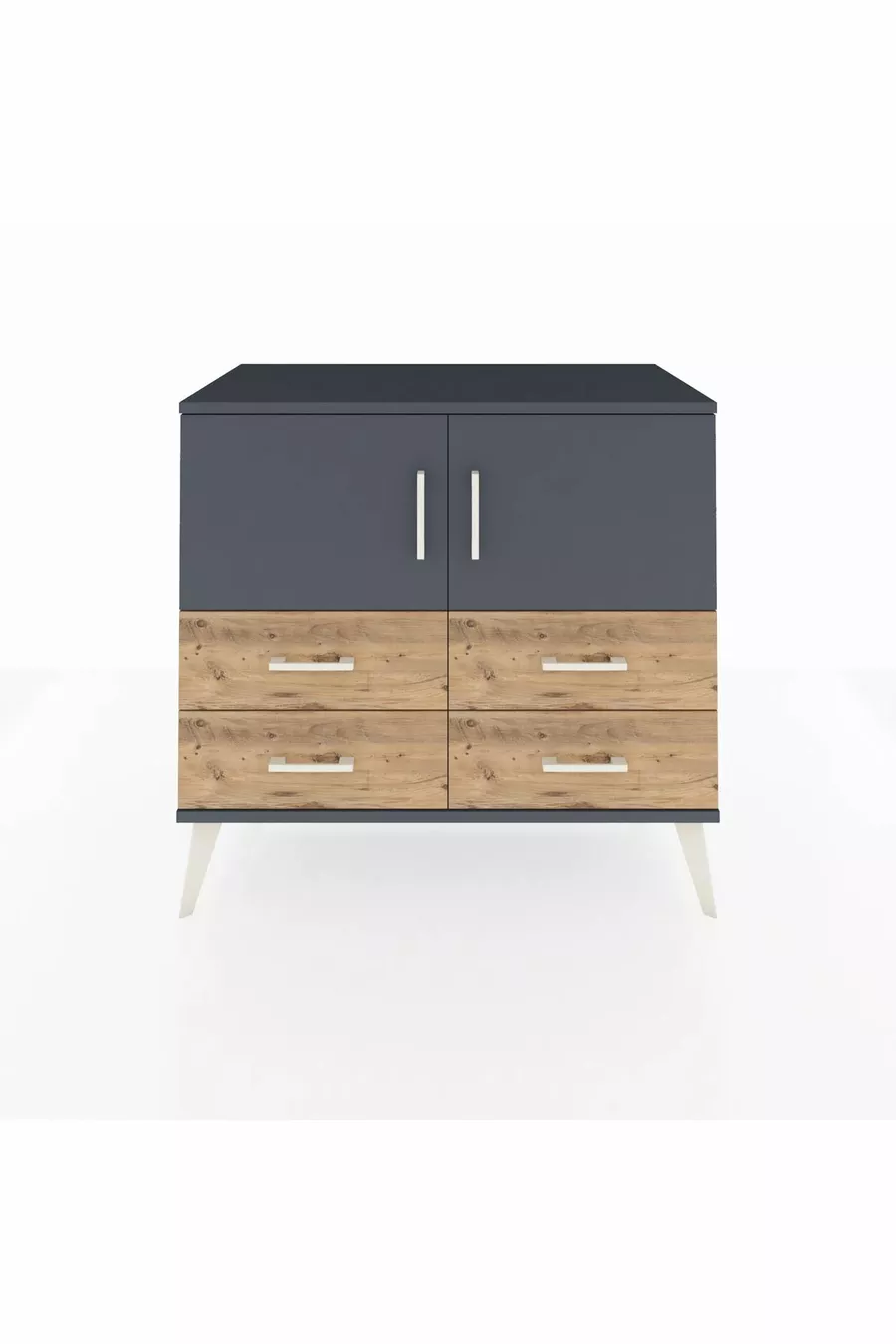 Hyperion Dressoir 2 Planken 4 Lades 2 Deuren Antraciet-Antraciet/Den