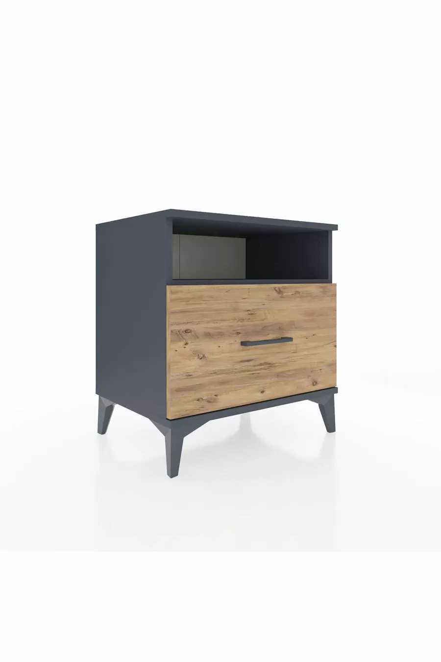 Commode Hyperion à une étagère et un tiroir Anthracite-Cèdre