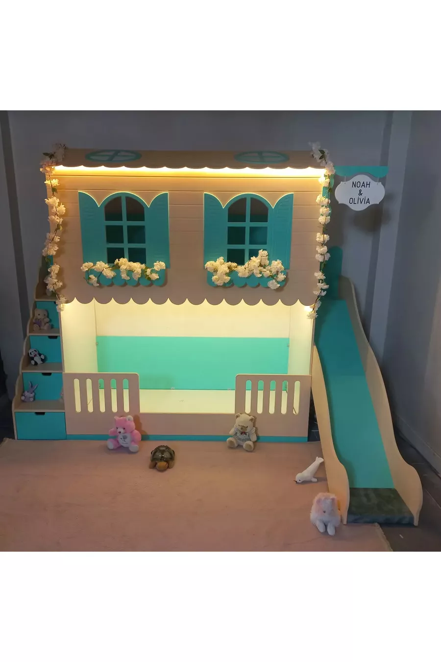 Alaçatı Bunk Bed with Slide
