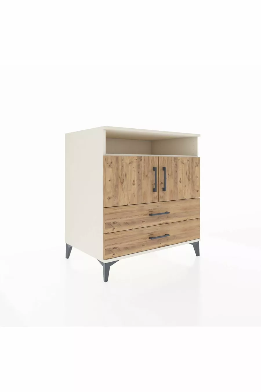 Kronos Dresser 3 Shelves 2 Drawers 2 Doors Moonstone-Pine