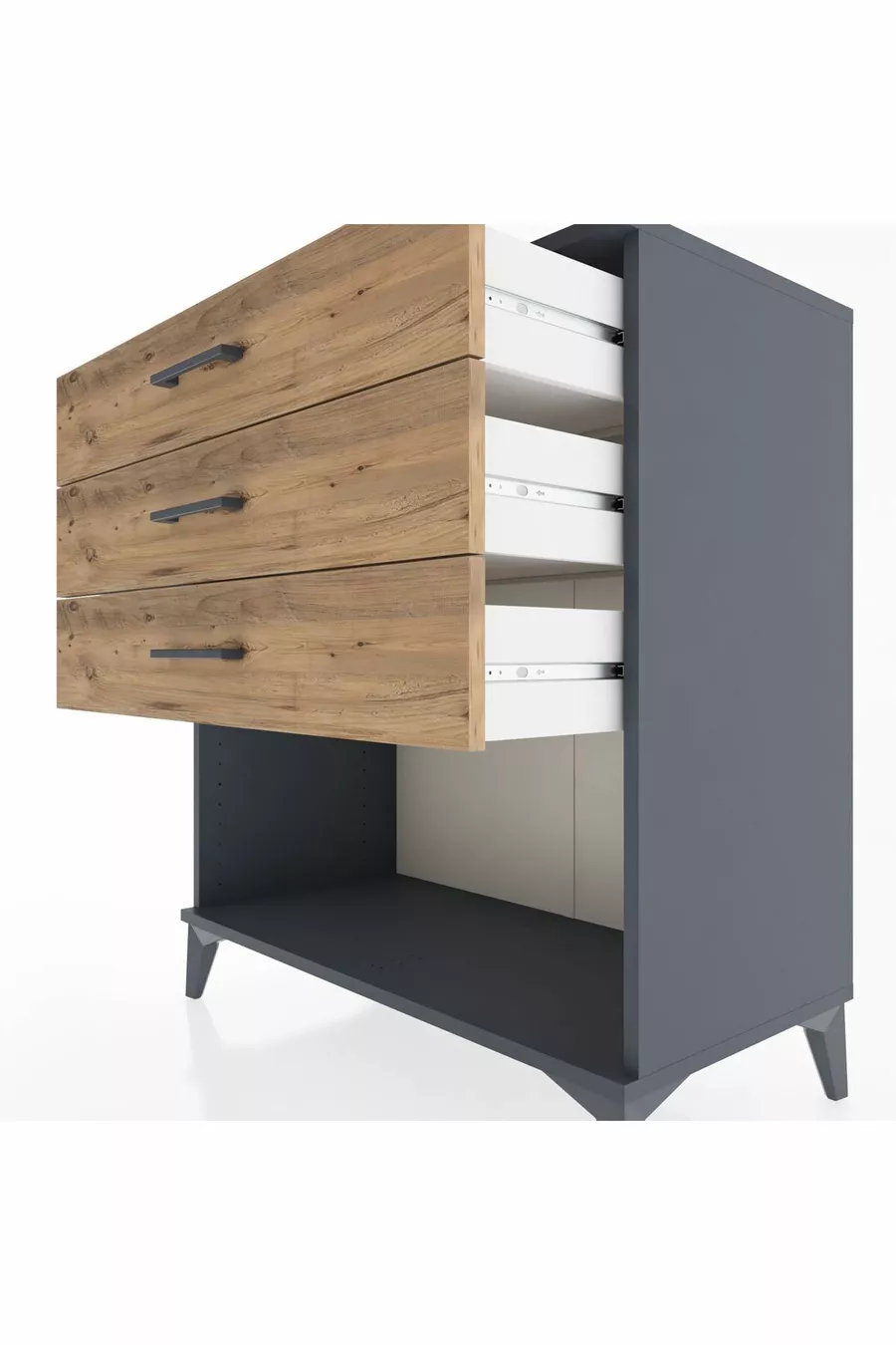 Hyperion Dressoir met 3 Lade Antraciet-Dennen