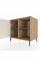 Commode Kronos à 2 étagères avec une porte en pin-pierre d'agate / Anthracite