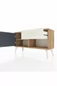 Commode Arges avec une étagère, un tiroir et une porte, pin-anthracite/pierre de lave