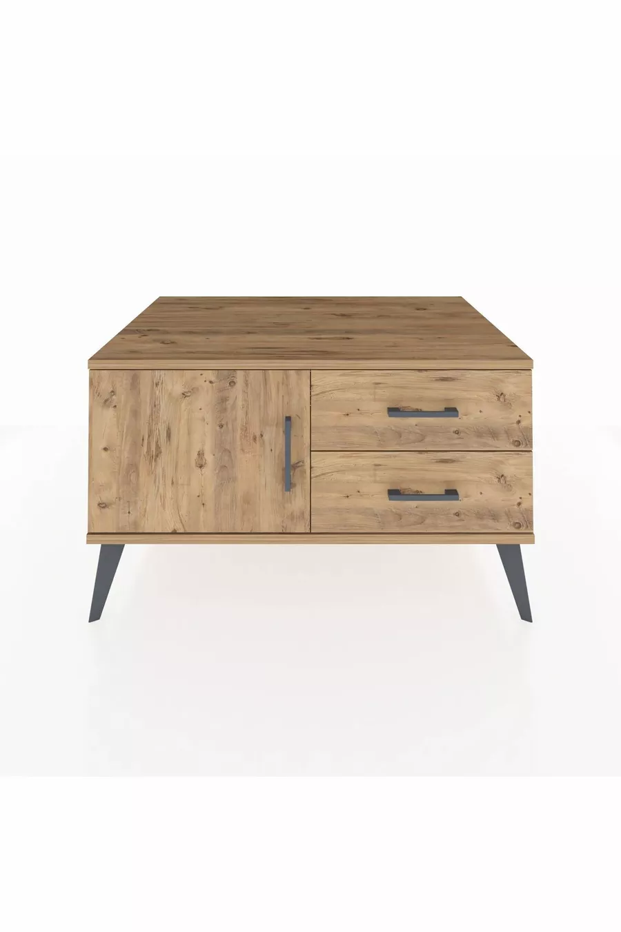 Kronos Dressoir Met Eén Plank, 2 Laden En 1 Deur, Dennen-Dennen