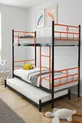 Koza Bunk Bed with Cradle, Compatible with Bed, 3-Person Orange Metal Bunk Bed