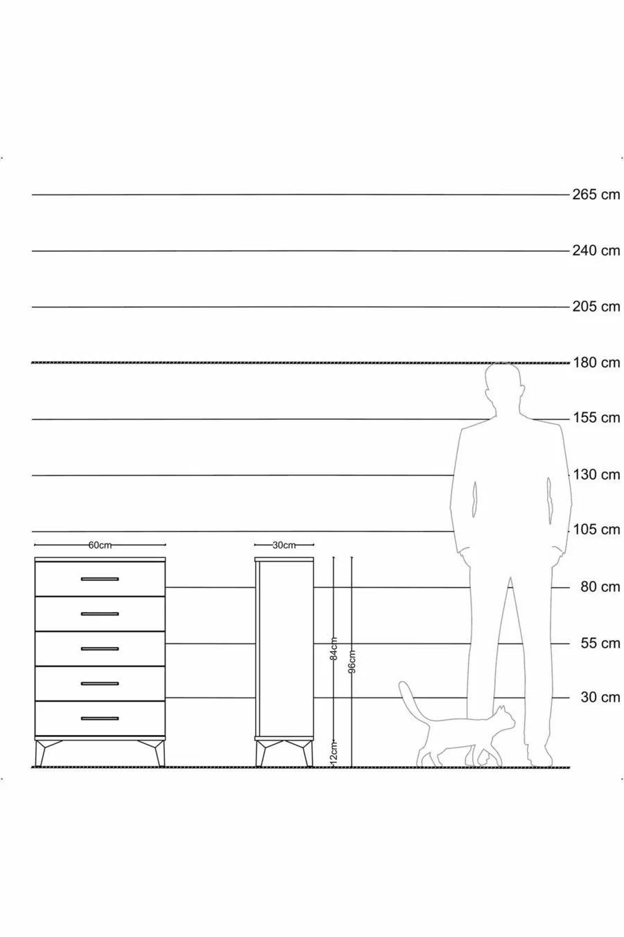 Silva Commode 5 Tiroirs Pin-Achat | Élégant et Pratique