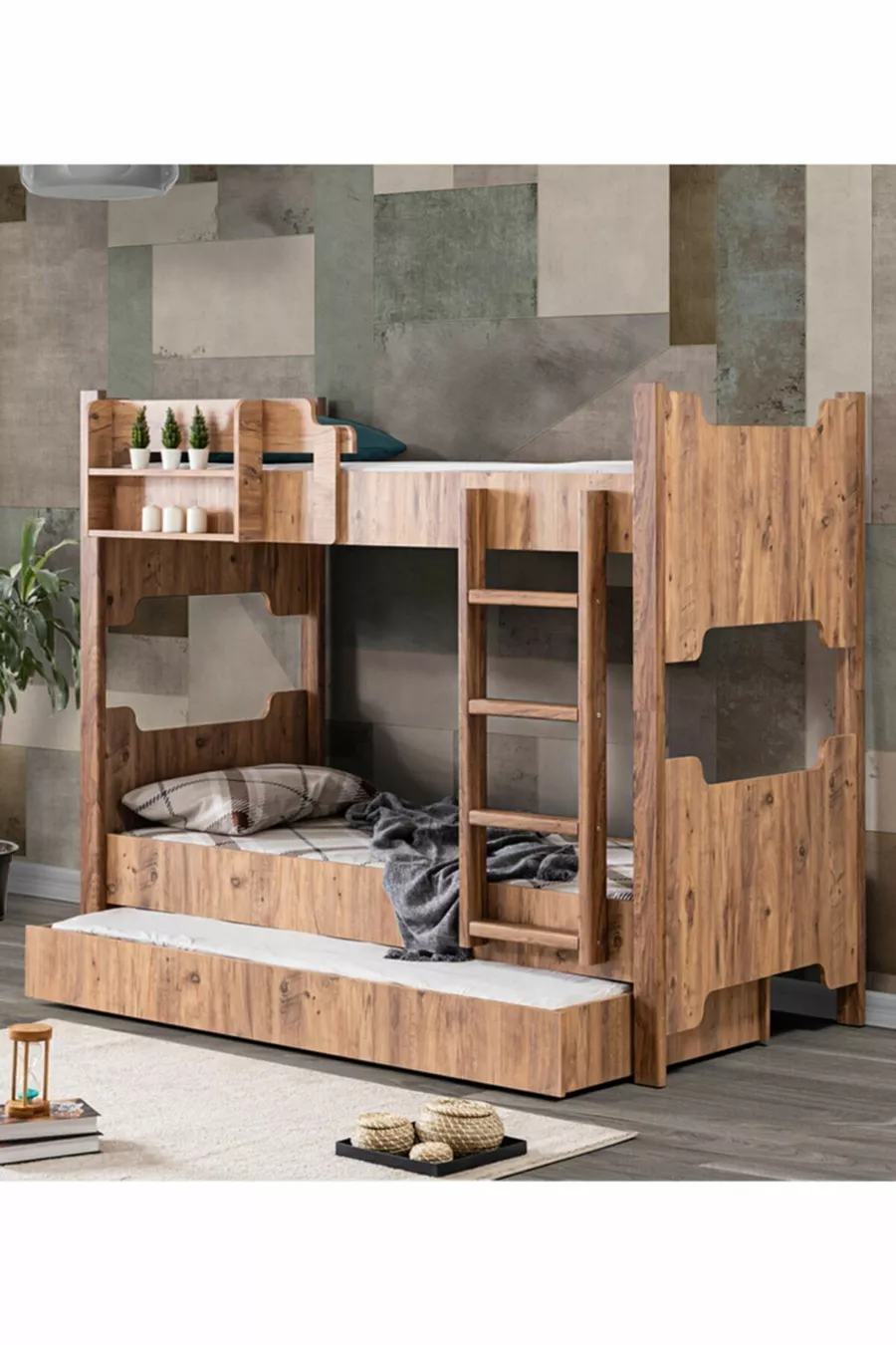 MDF Profiel Stapelbed, Avrasya Afneembaar Stapelbed met 2 Comfortbedden