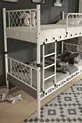 Letto a castello e letto singolo in metallo per bambini Metis