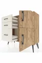 Commode Arges avec une seule étagère, 3 tiroirs et 2 portes, pin-pin / pierre de lune
