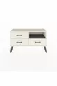 Commode Arges à une étagère et trois tiroirs, couleur quartz-anthracite/quartz