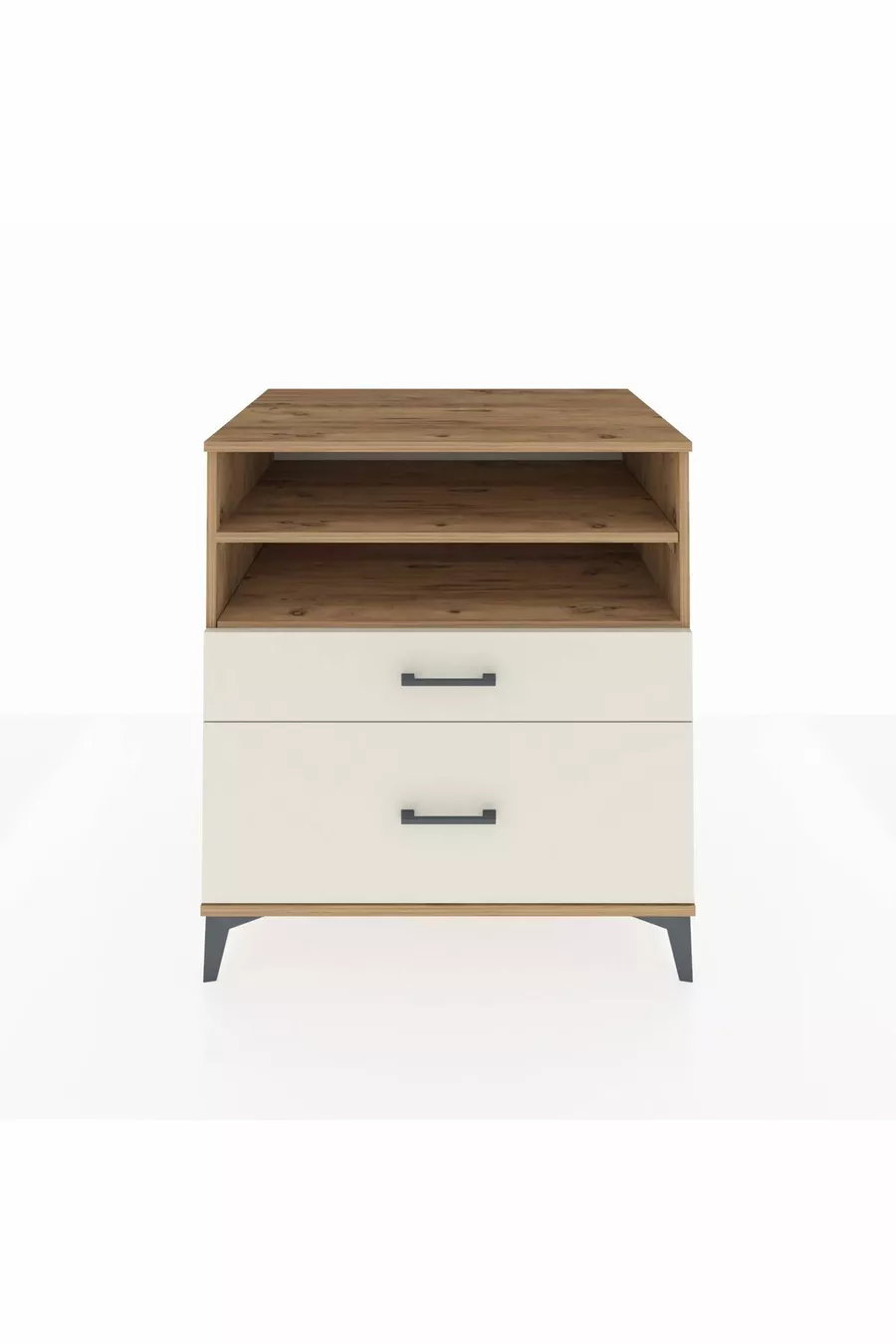 Kronos Dresser with 2 Shelves and 2 Drawers Pine-Truffle