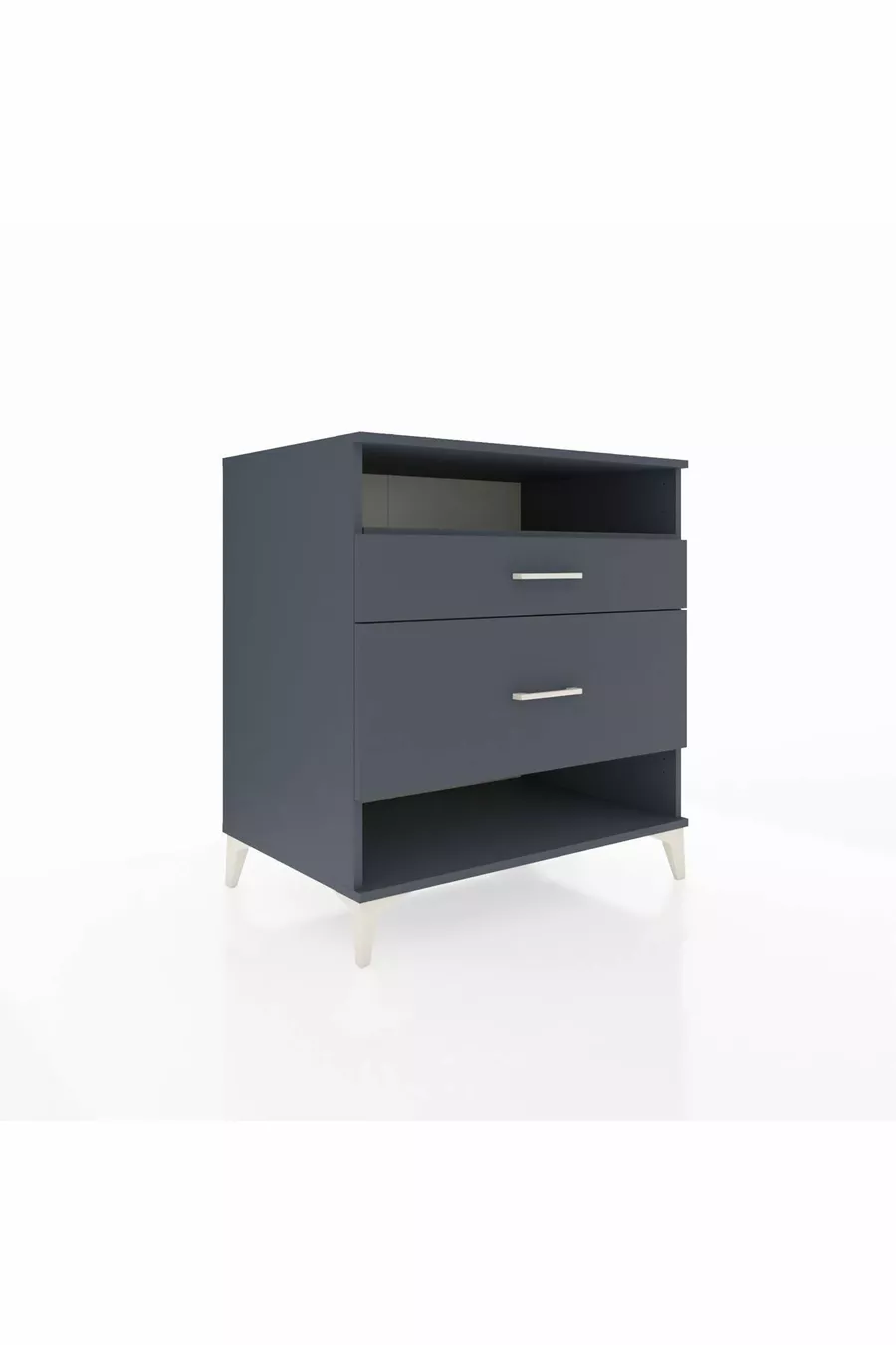 Commode Kronos à une étagère et deux tiroirs Anthracite-Anthracite