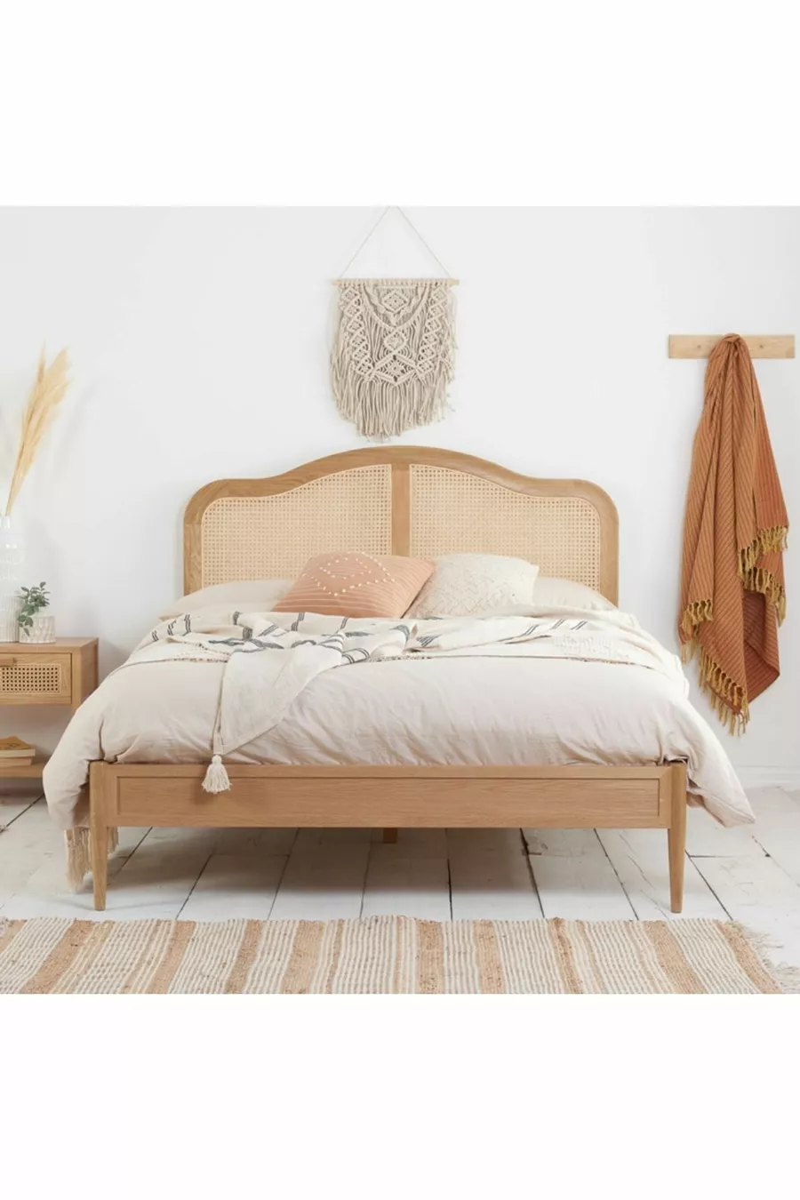 Tête de lit en bois à veines rose