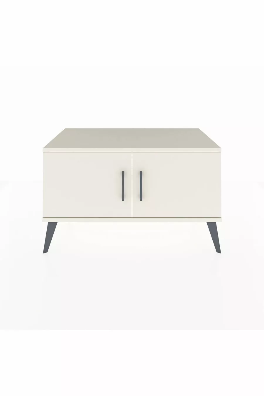 Commode Hyperion à 2 étagères et 2 portes, Pierre de lune / Pin