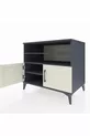 Commode Kronos 3 étagères 2 portes Anthracite-Pierre de lune