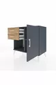 Commode Hyperion avec une seule étagère, 2 tiroirs et une porte, Anthracite-Anthracite/Sapin