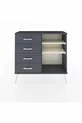 Commode Arges 2 étagères 4 tiroirs Anthracite- Pierre de lune/Anthracite