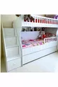 Letto a castello bianco intagliato per bambini