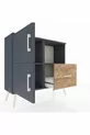 Commode Arges avec 2 étagères, 1 tiroir, 2 portes Anthracite-Anthracite/Sapin