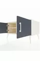 Commode Kronos 2 étagères 2 portes Pierre de lune-Anthracite/Pierre de lune