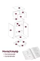 Table de chevet Alve étroite – 2 tiroirs, table d'appoint latérale avec compartiment ouvert amovible, pour chambre à coucher et salon M