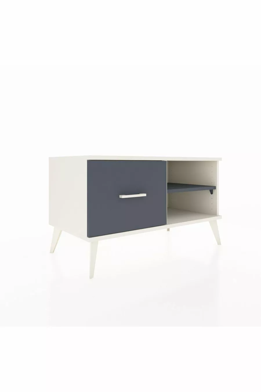 Commode Hyperion à une étagère et un tiroir, Pierre de lune-Anthracite