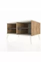 Commode Kronos 2 étagères Pin-Silex/Anthracite