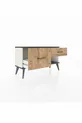 Commode Arges 2 tiroirs Pierre d'Agate-Anthracite/Pin