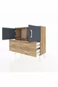 Arges Dresser with 2 Shelves, 4 Drawers, and 2 Doors Pine-Anthracite/Pine