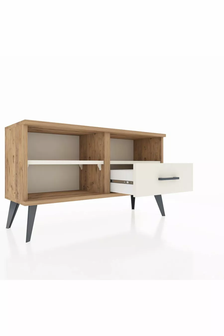 Arges Kommode mit 2 Regalen und 1 Schublade Kiefer-Marmoreffekt