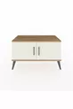 Commode Hyperion 2 étagères 2 portes Pin-Sable/Anthracite