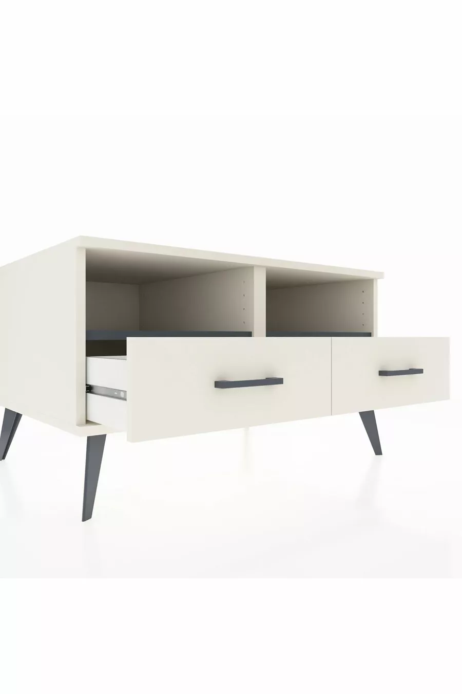 Kronos Dressoir 2 Planken 2 Lades Maassteen-Antraciet/Maassteen