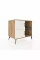 Commode Kronos 2 étagères 2 portes Pin-Quartz/Anthracite