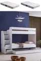 Bunk Bed, Martin Bunk Bed with Ladder - White 2 Comfort Mattresses