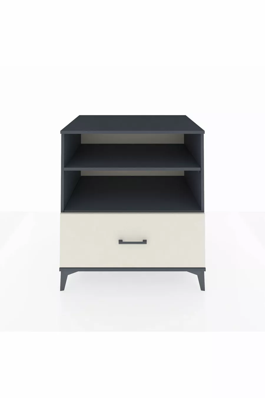 Commode Kronos avec 2 étagères et 1 tiroir Anthracite-Pierre de lune