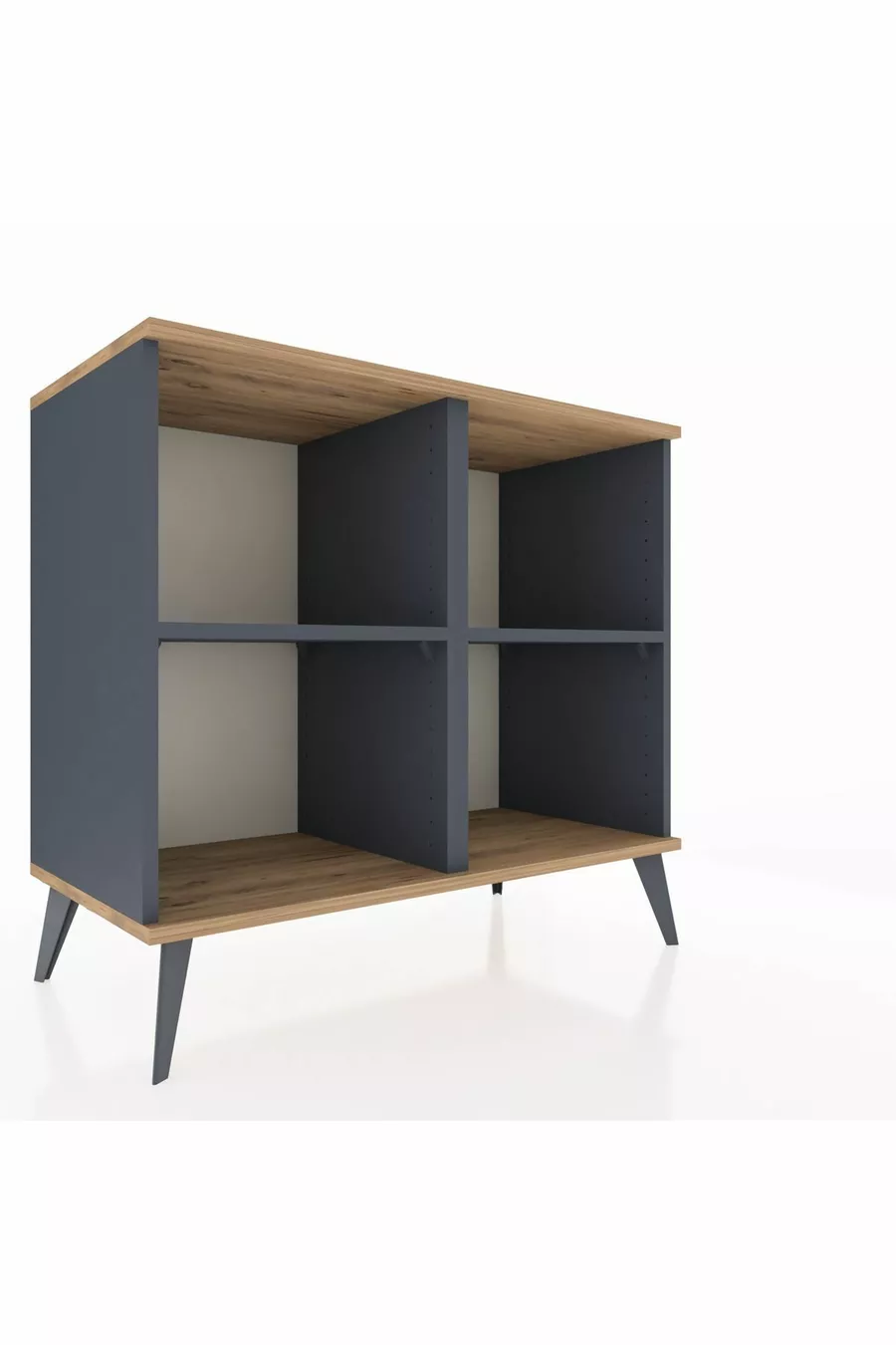 Commode Hyperion 2 étagères Anthracite-Pin/Anthracite