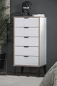 Commode Arden 5 tiroirs, panier à linge