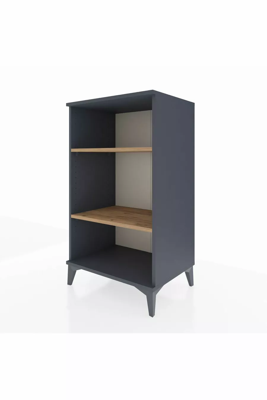 Chevet Hyperion à 2 étagères Anthracite-Bois de pin