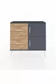 Commode Arges à une étagère, 2 tiroirs et 2 portes Anthracite-Anthracite/Sapin