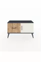 Commode Arges avec une étagère, un tiroir et une porte, Anthracite-Pierre de Lune/Pin