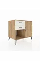 Kronos Dressoir Met Eén Plank, 2 Lades En Eén Deur, Dennen-Dennen/Marmer