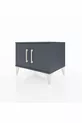 Table de chevet Hyperion à une étagère et deux portes Anthracite-Anthracite