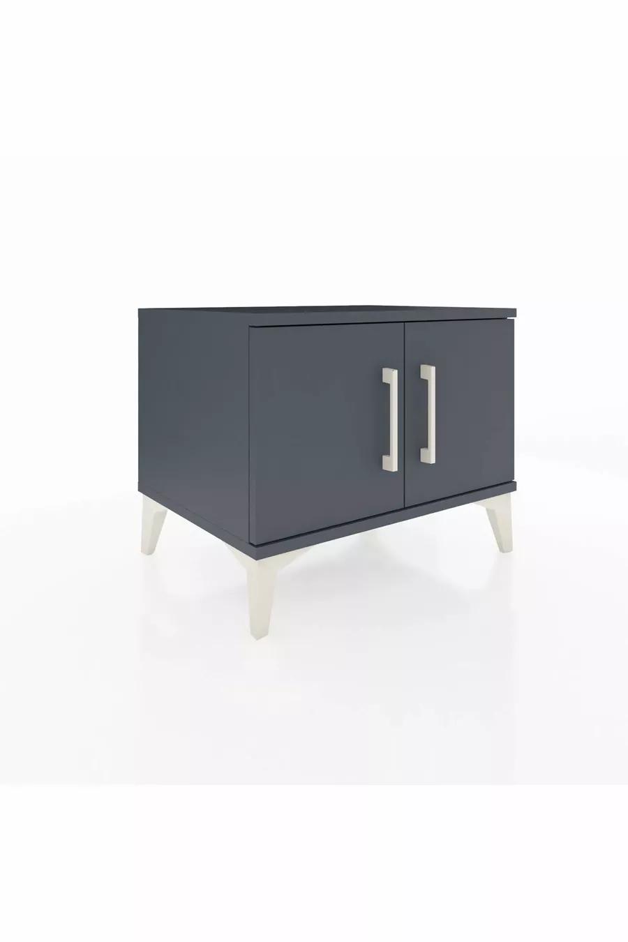 Table de chevet Hyperion à une étagère et deux portes Anthracite-Anthracite